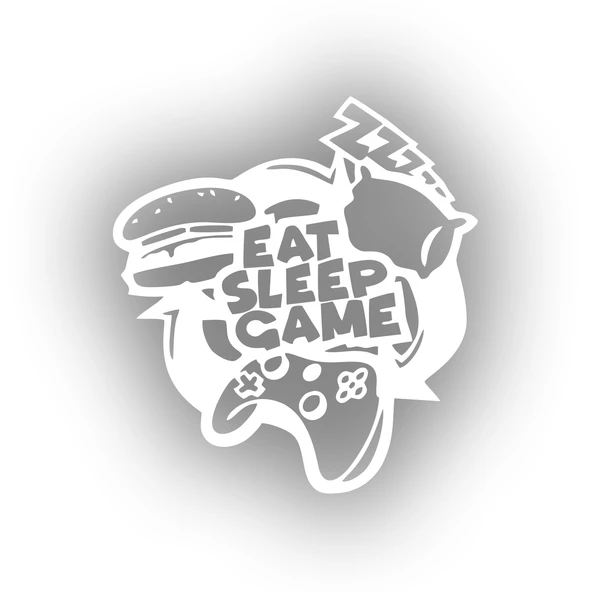 Eat Sleep Game Sticker 17x17 Cm Beyaz ürün görseli 1