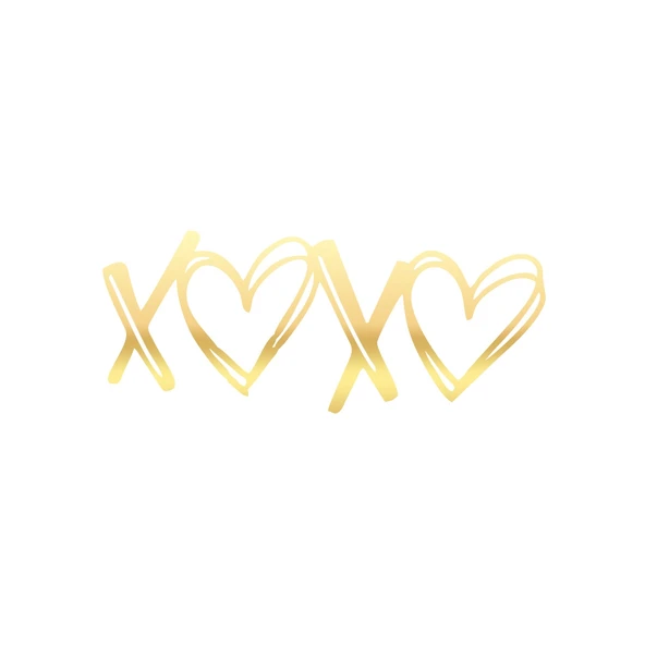 XOXO Kalpli Sticker 17x17 Cm Gold ürün görseli 1