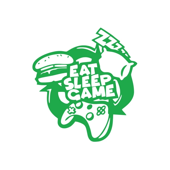 Eat Sleep Game Sticker 17x17 Cm Yeşil ürün görseli 1