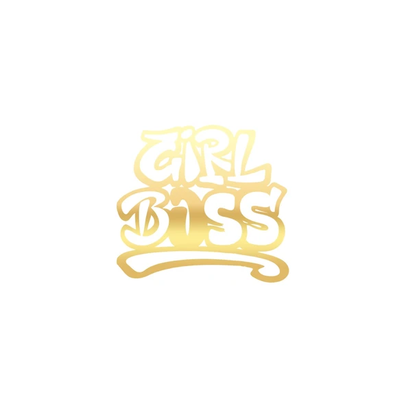 Girl Boss Sticker 17x17 Cm Gold ürün görseli 1