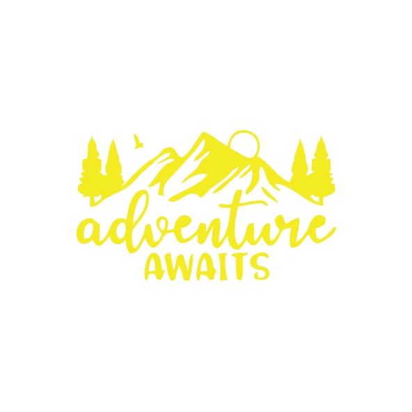 Adventure Awaits Sticker 17x17 Cm Sarı ürün görseli 1