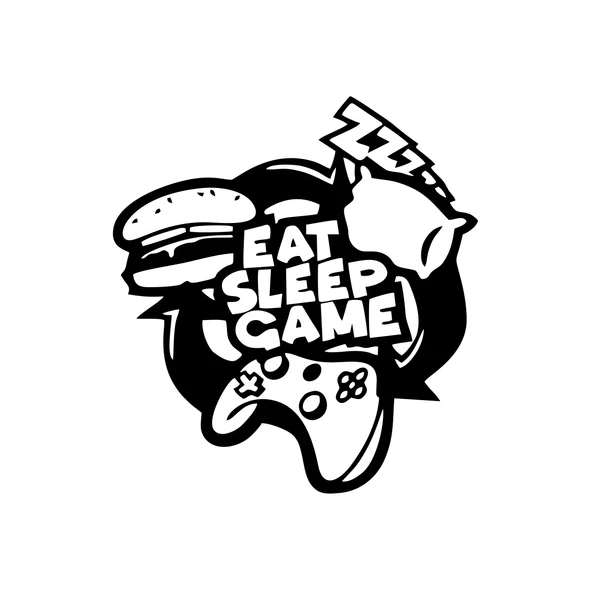 Eat Sleep Game Sticker 17x17 Cm Siyah ürün görseli 1