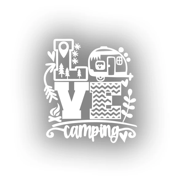 Love Kamp Karavan Sticker 17x17 Cm Beyaz ürün görseli 1