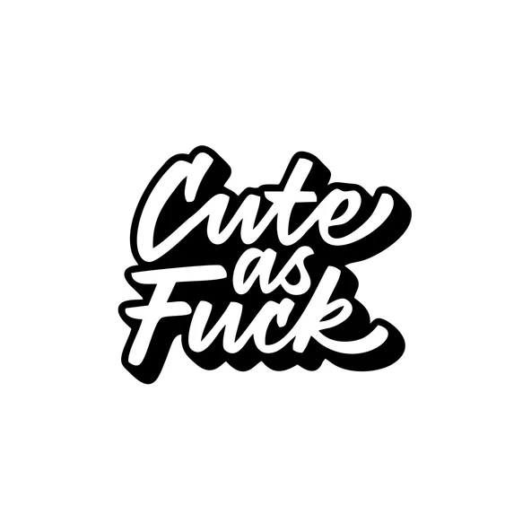 Cute as F*uck Sticker 17x17 Cm Siyah ürün görseli 1