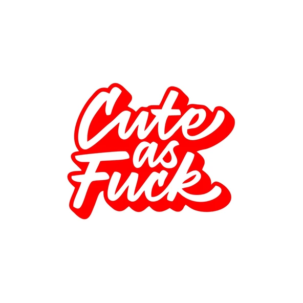 Cute as F*uck Sticker 17x17 Cm Kırmızı ürün görseli 1