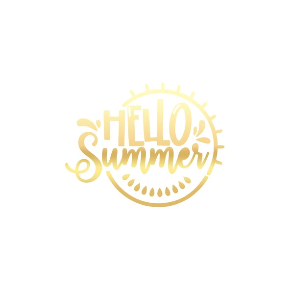 Hello Summer Sticker 17x17 Cm Gold ürün görseli 1