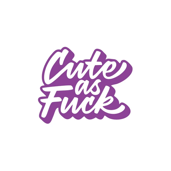Cute as F*uck Sticker 17x17 Cm Mor ürün görseli 1