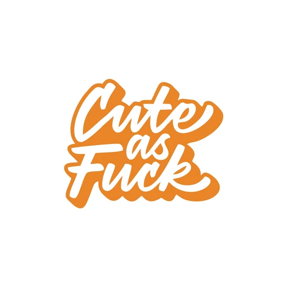Cute as F*uck Sticker 17x17 Cm Turuncu ürün görseli 1