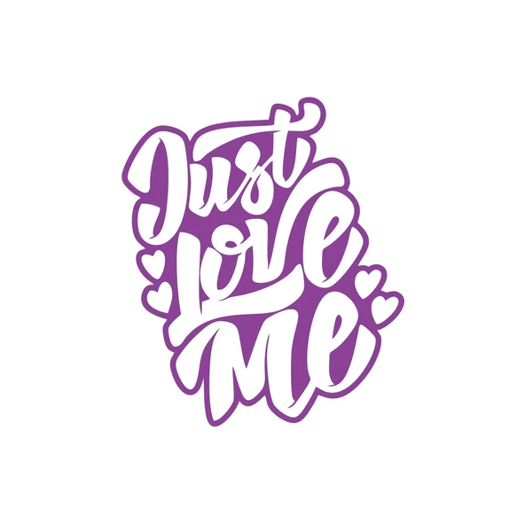 Just Love Me Sticker 17x17 Cm Mor ürün görseli 1