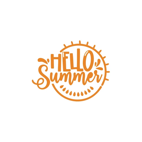 Hello Summer Sticker 17x17 Cm Turuncu ürün görseli 1