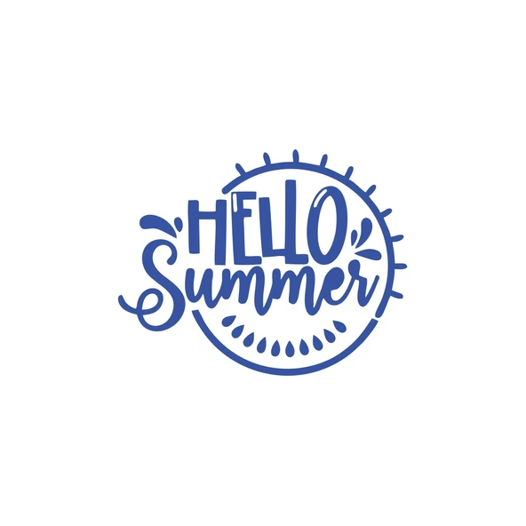 Hello Summer Sticker 17x17 Cm Mavi ürün görseli 1
