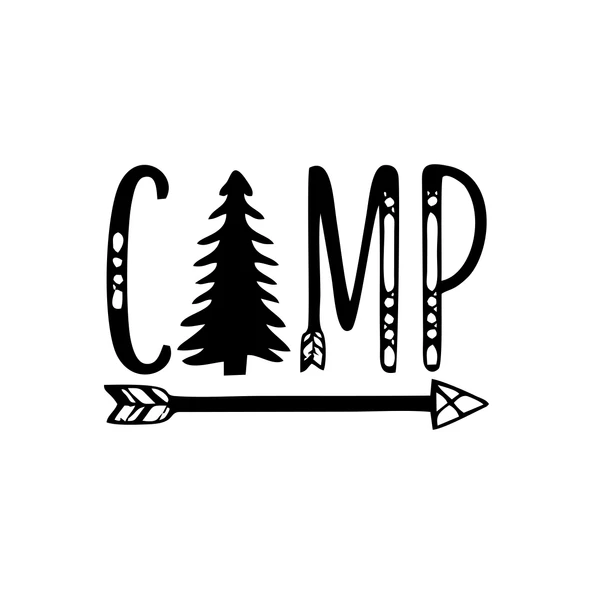 Camp Sticker 17x17 Cm Siyah ürün görseli 1
