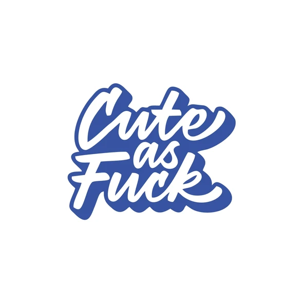 Cute as F*uck Sticker 17x17 Cm Mavi ürün görseli 1