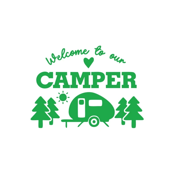 Camper Sticker 17x17 Cm Yeşil ürün görseli 1
