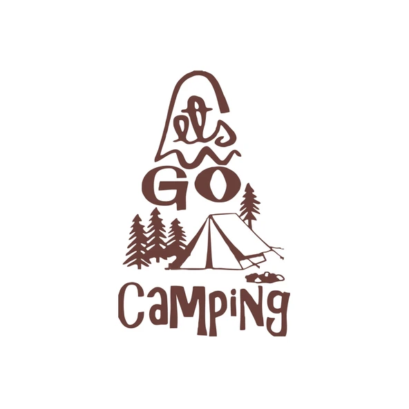 Lets Go Camping Sticker 17x17 Cm Kahverengi ürün görseli 1