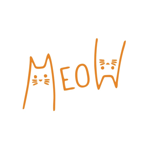 Meow Kedi Sticker 17x17 Cm Turuncu ürün görseli 1