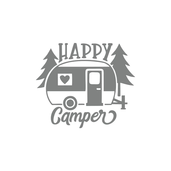 Happy Camper Sticker 17x17 Cm Gri ürün görseli 1