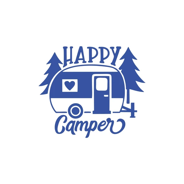 Happy Camper Sticker 17x17 Cm Mavi ürün görseli 1