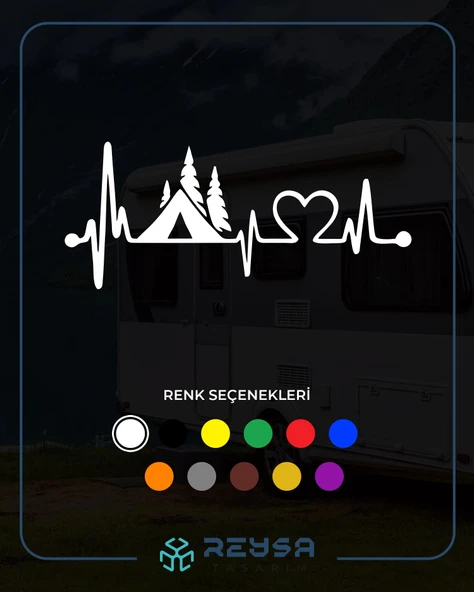 Ritim Kamp Karavan Sticker 17x17 Cm Beyaz ürün görseli 1