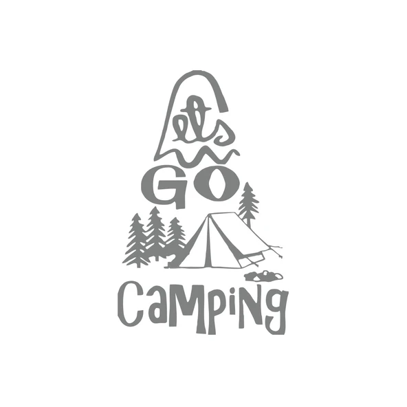 Lets Go Camping Sticker 17x17 Cm Gri ürün görseli 1