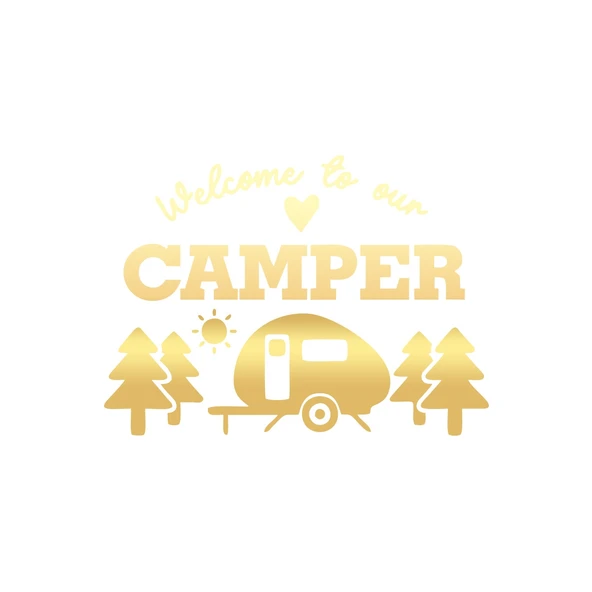 Camper Sticker 17x17 Cm Gold ürün görseli 1