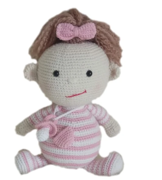 Emzikli Bebek Amigurumi Organik Oyuncak ürün görseli 1