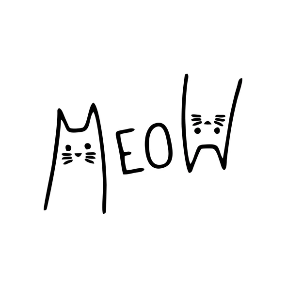 Meow Kedi Sticker 17x17 Cm Siyah ürün görseli 1