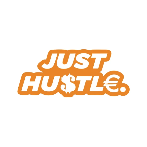 Just Hustle Sticker 17x17 Cm Turuncu ürün görseli 1