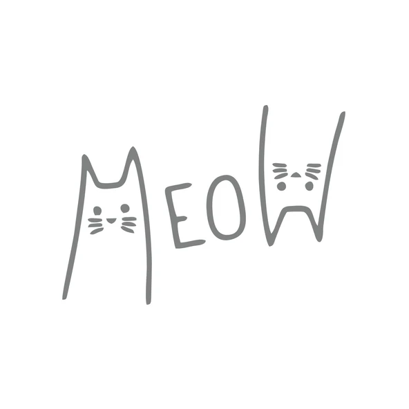 Meow Kedi Sticker 17x17 Cm Gri ürün görseli 1