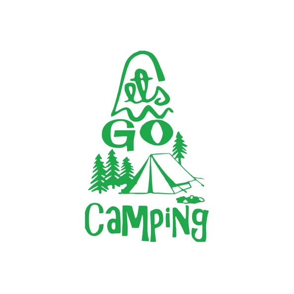 Lets Go Camping Sticker 17x17 Cm Yeşil ürün görseli 1