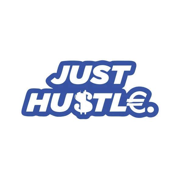 Just Hustle Sticker 17x17 Cm Mavi ürün görseli 1