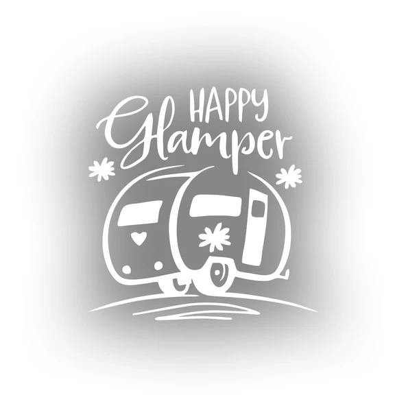 Happy Camper Sticker 17x17 Cm Beyaz ürün görseli 1