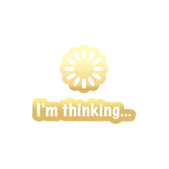 İm Thinking Sticker 17x17 Cm Gold ürün görseli 1