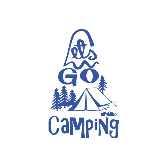Lets Go Camping Sticker 17x17 Cm Mavi ürün görseli 1