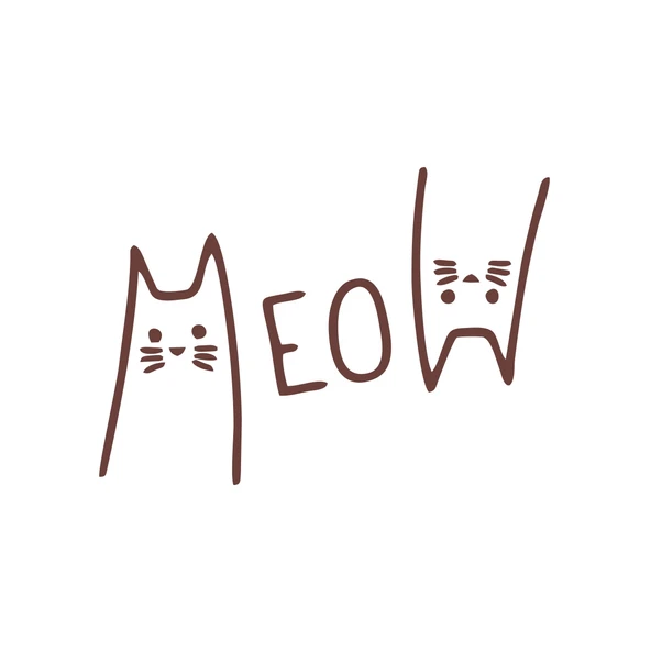 Meow Kedi Sticker 17x17 Cm Kahverengi ürün görseli 1