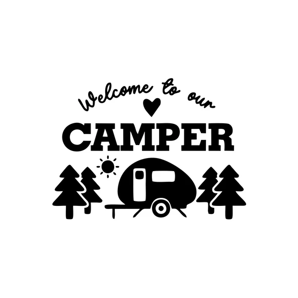 Camper Sticker 17x17 Cm Siyah ürün görseli 1