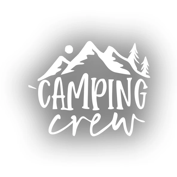 Camping Crew Sticker 17x17 Cm Beyaz ürün görseli 1