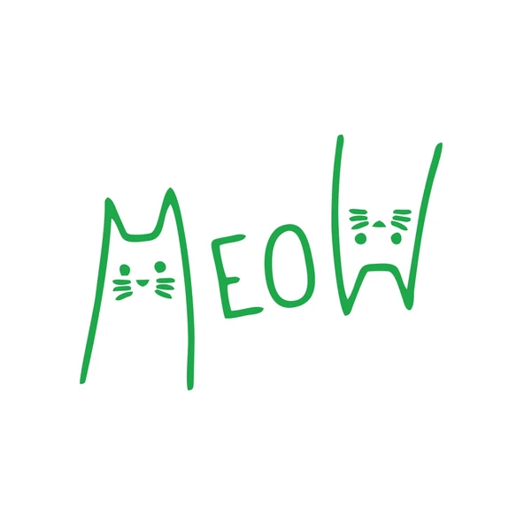 Meow Kedi Sticker 17x17 Cm Yeşil ürün görseli 1