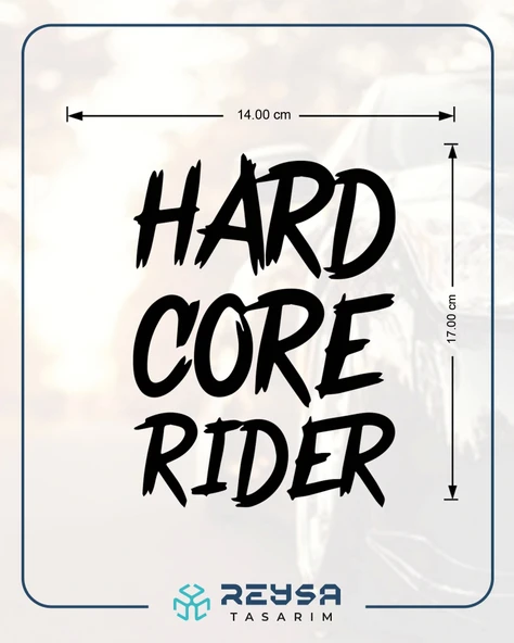 Hard Core Rider Sticker 17x17 Cm Siyah - Resim 2