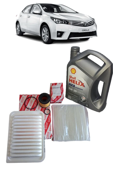 TOYOTA COROLLA 1.33 1.6 BENZİNLİ BAKIM SETİ 2013-2019+ SHELL  5W-30 5LT 2025 4LÜ SET(MAZOT HARİÇ) ürün görseli 1