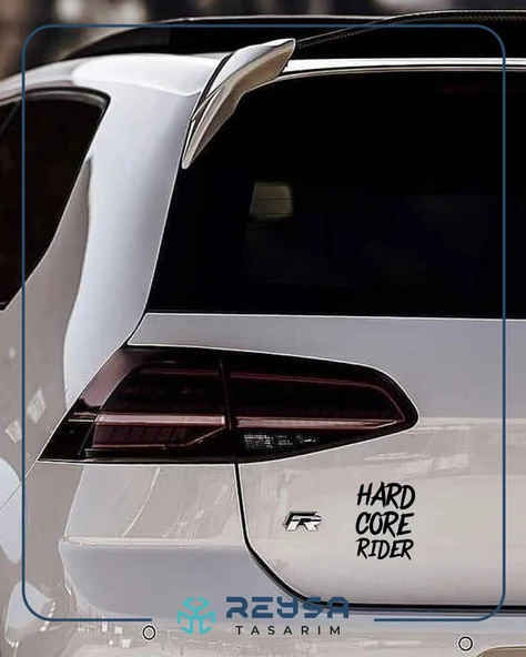 Hard Core Rider Sticker 17x17 Cm Siyah - Resim 4