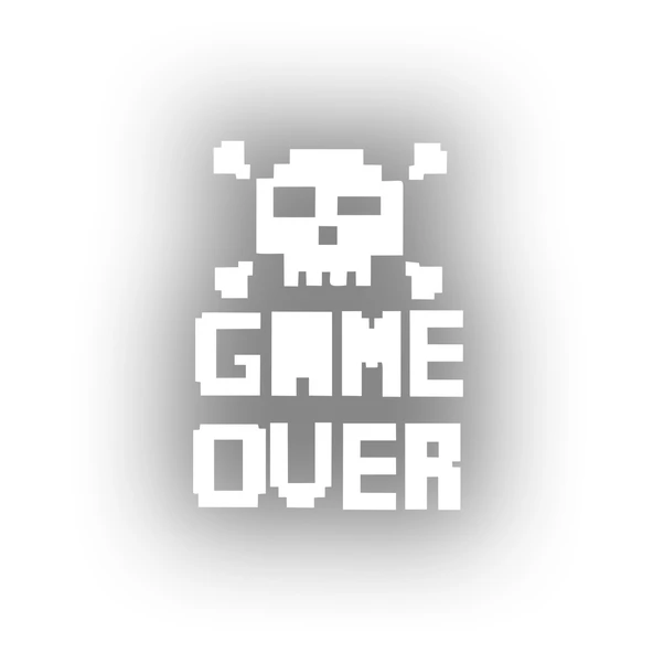 Game Over Sticker 17x17 Cm Beyaz ürün görseli 1