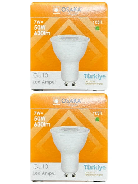 (2 Adet) Osaka 7W Yeşil Işık GU10 Duylu Led Çanak Ampul ürün görseli 1