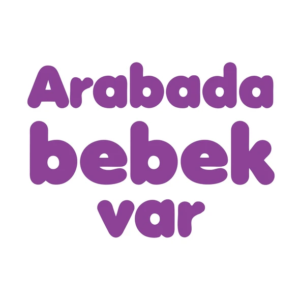 Arabada Bebek Var Sticker 17x17 Cm Mor ürün görseli 1