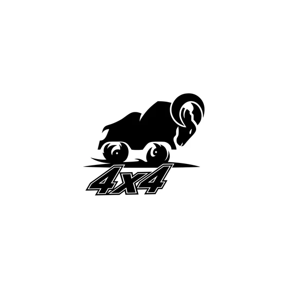 4x4 Kurukafa Sticker 17x17 Cm Siyah ürün görseli 1