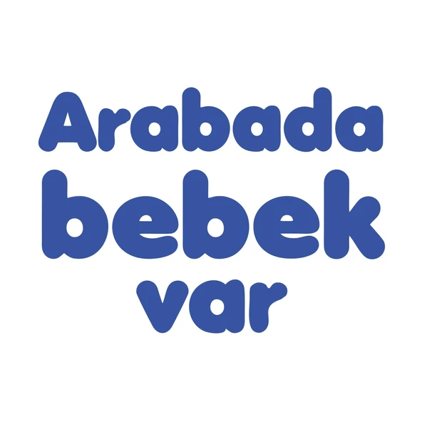 Arabada Bebek Var Sticker 17x17 Cm Mavi ürün görseli 1