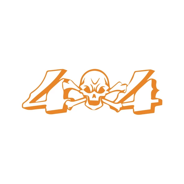 4x4 Kurukafa Sticker 17x17 Cm Turuncu ürün görseli 1