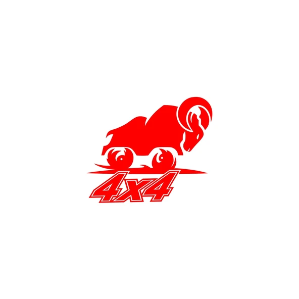 4x4 Kurukafa Sticker 17x17 Cm Kırmızı ürün görseli 1