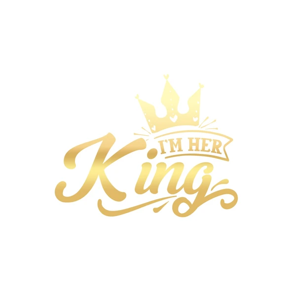 İm Her King Sticker 17x17 Cm Gold ürün görseli 1