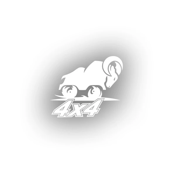 4x4 Kurukafa Sticker 17x17 Cm Beyaz ürün görseli 1